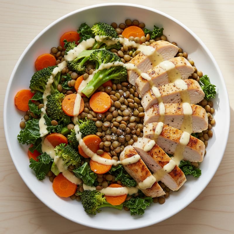 Lentil and Vegetable Fiber Power Bowl