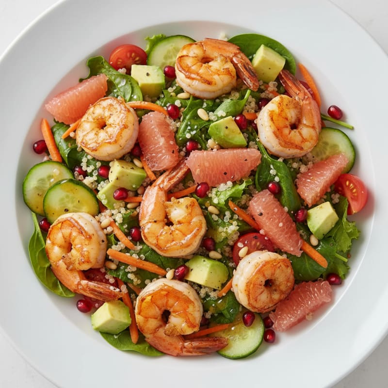 Pan-Seared Prawn & Quinoa Salad with Citrus Vinaigrette