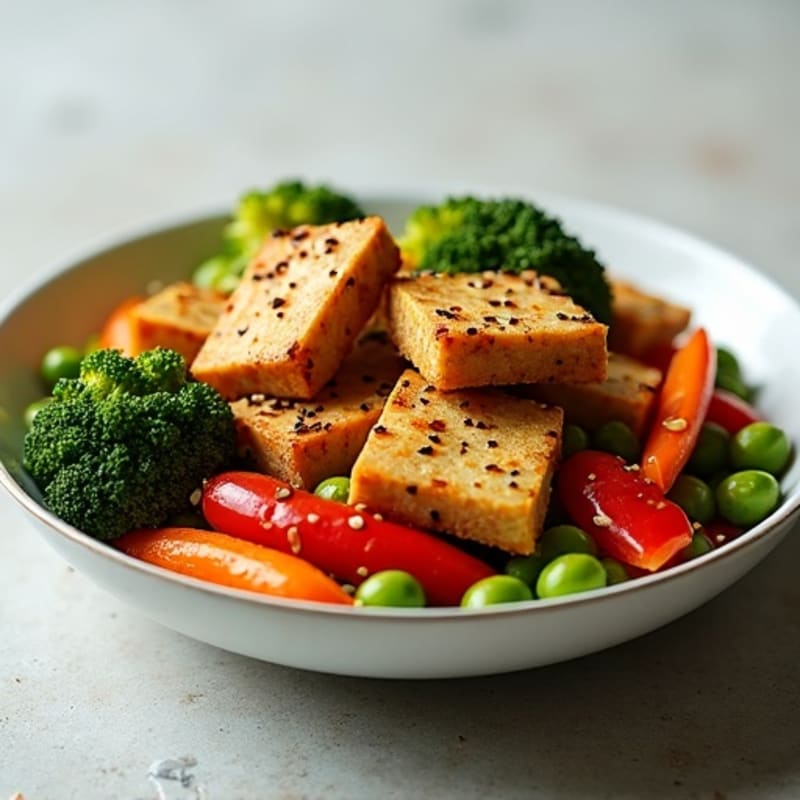 Crispy Sesame Tofu and Vegetable Stir-Fry