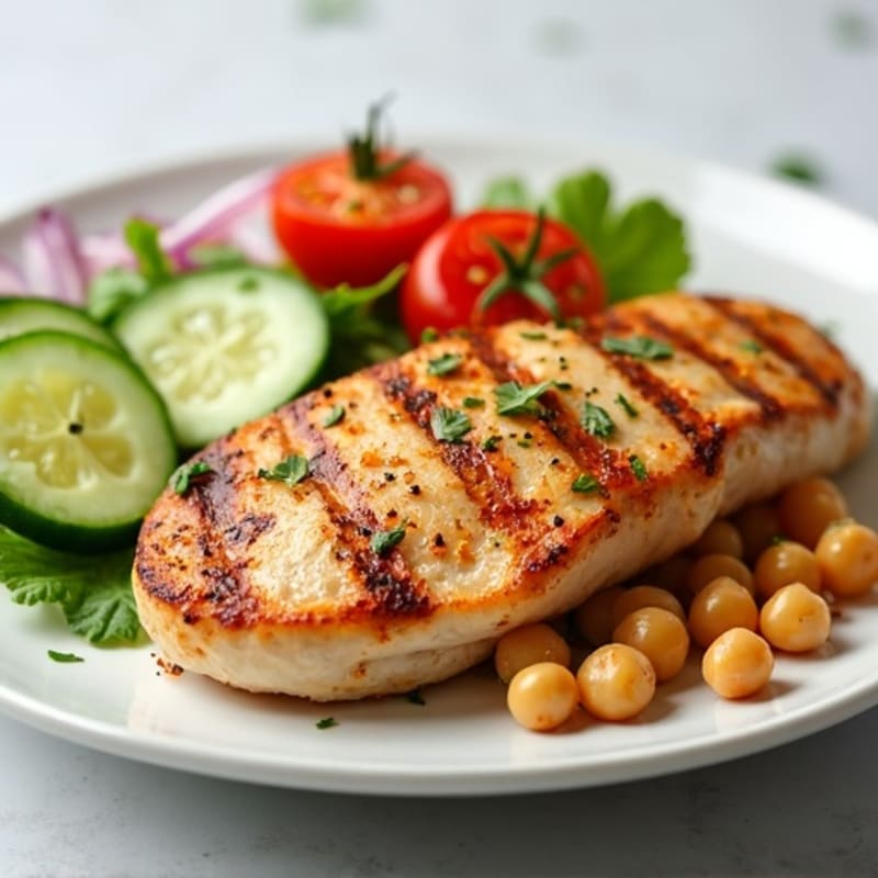 Grilled Chicken Breast with Chickpea Salad