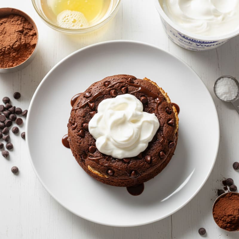 High-Protein Chocolate Cake with Whipped Dairy Topping