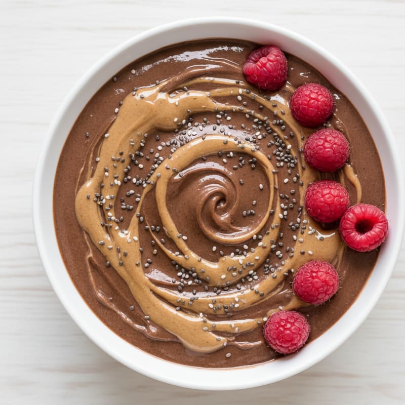 Chocolate Protein Smoothie Bowl with Chia Seeds