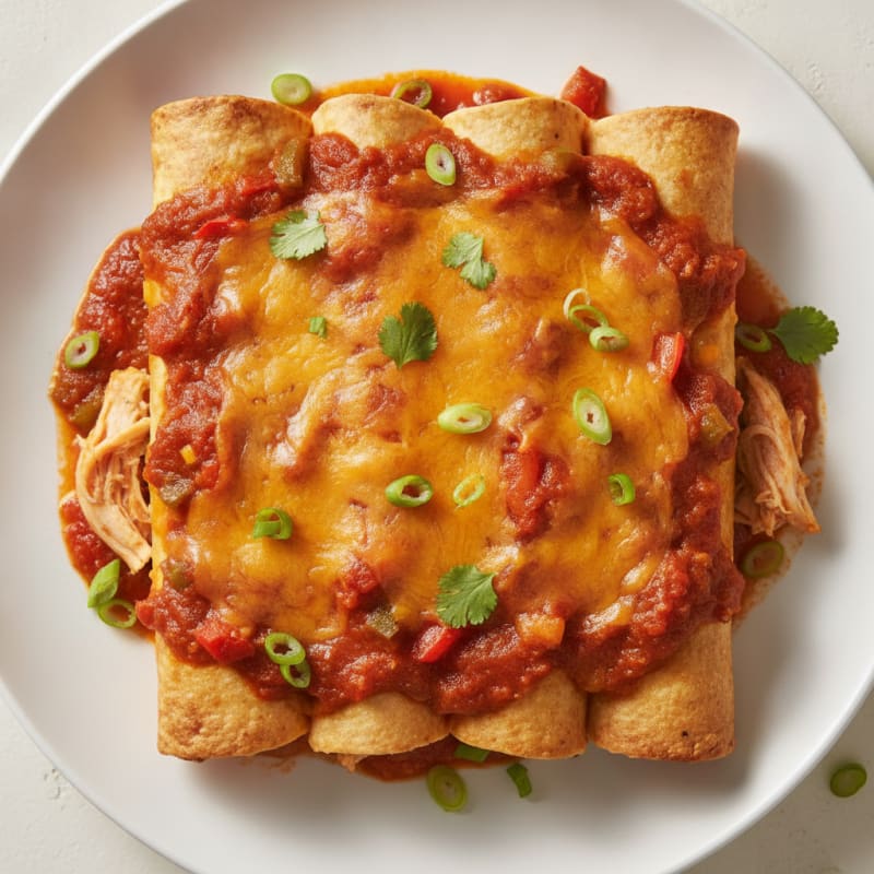 Chicken Enchiladas with Red Chili Sauce