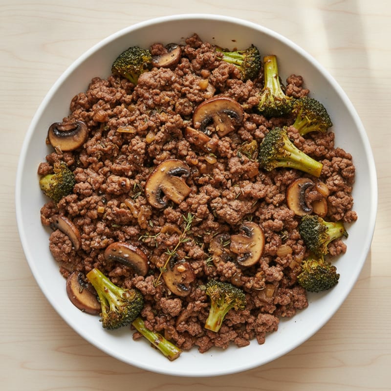 Savory Ground Beef and Mushroom Skillet