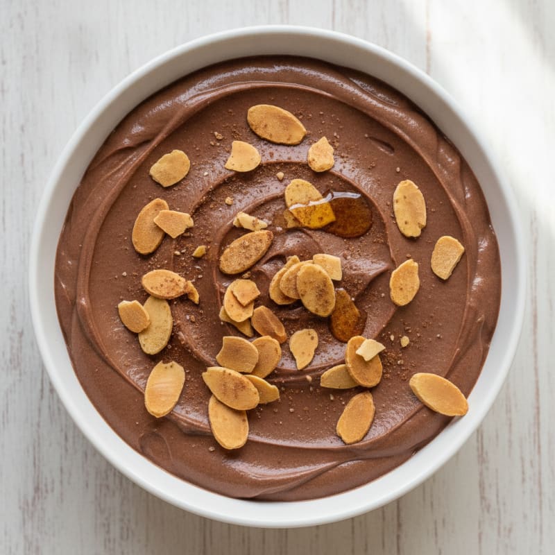 Silky Chocolate Protein Pudding with Toasted Almonds