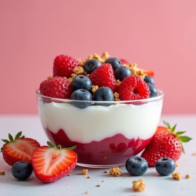 Greek Yogurt Parfait with Mixed Berries and Almond Butter