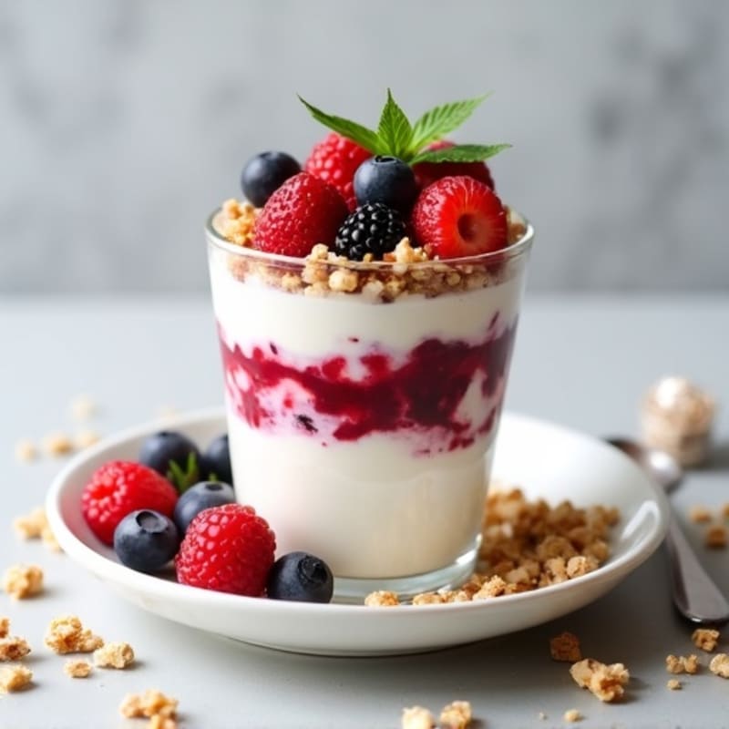 Greek Yogurt Protein Parfait with Berries and Almonds