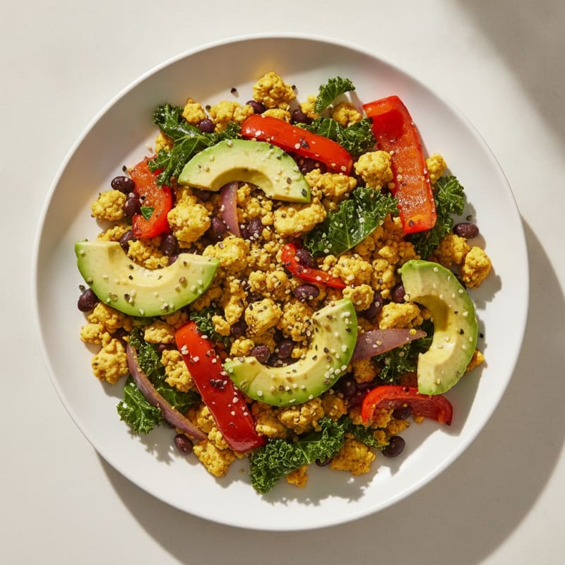 Savory Tofu Scramble with Roasted Vegetables