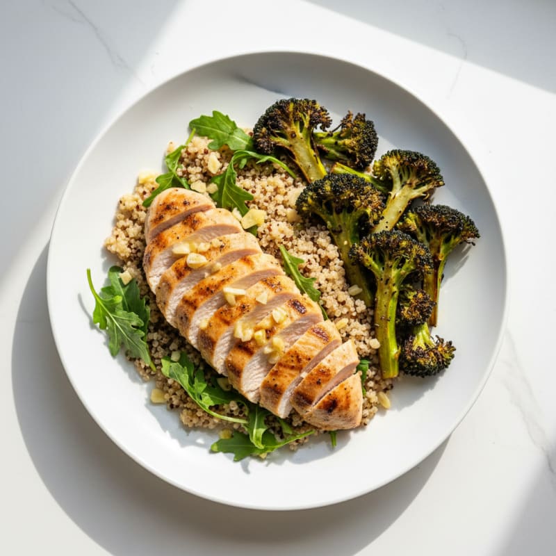 Grilled Turkey Breast with Quinoa and Roasted Broccoli