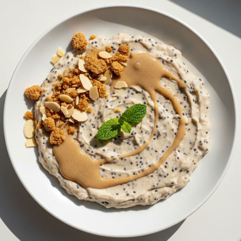 Creamy Vegan Protein Pudding with Chia and Almond Butter