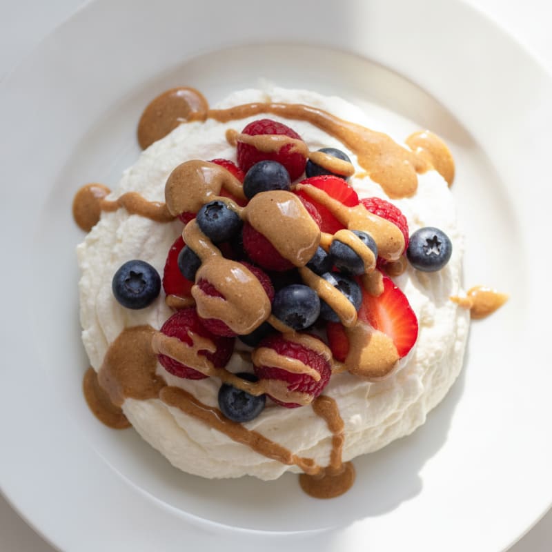 Silky Greek Yogurt and Whey Protein Mousse with Mixed Berries