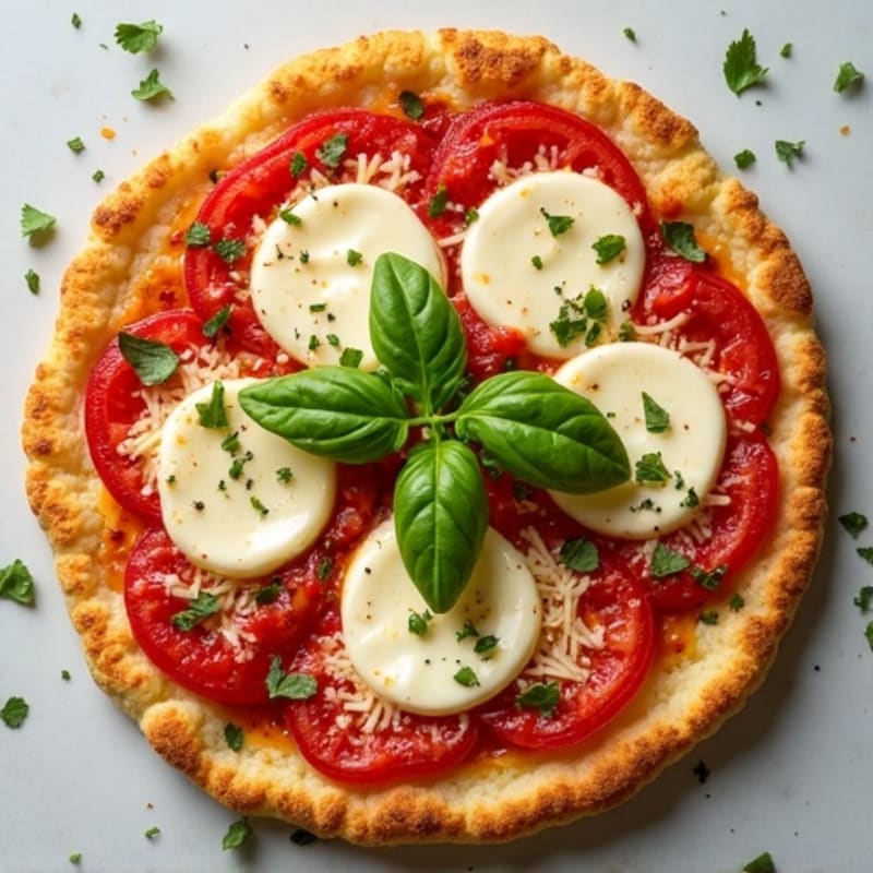 Crispy Cauliflower Crust Pizza with Fresh Mozzarella