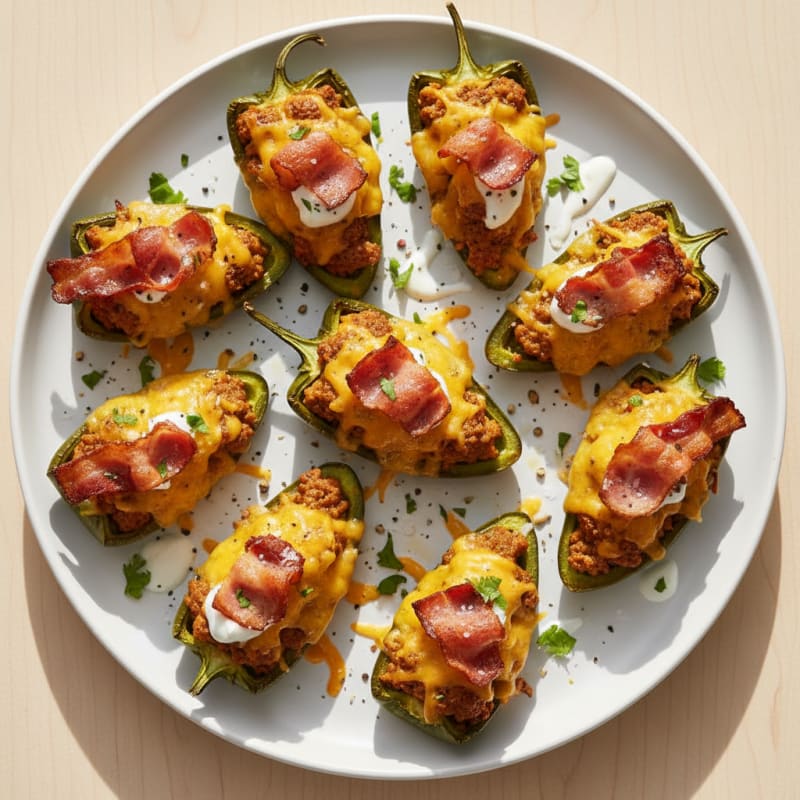 Baked Jalapeño Poppers with Bacon