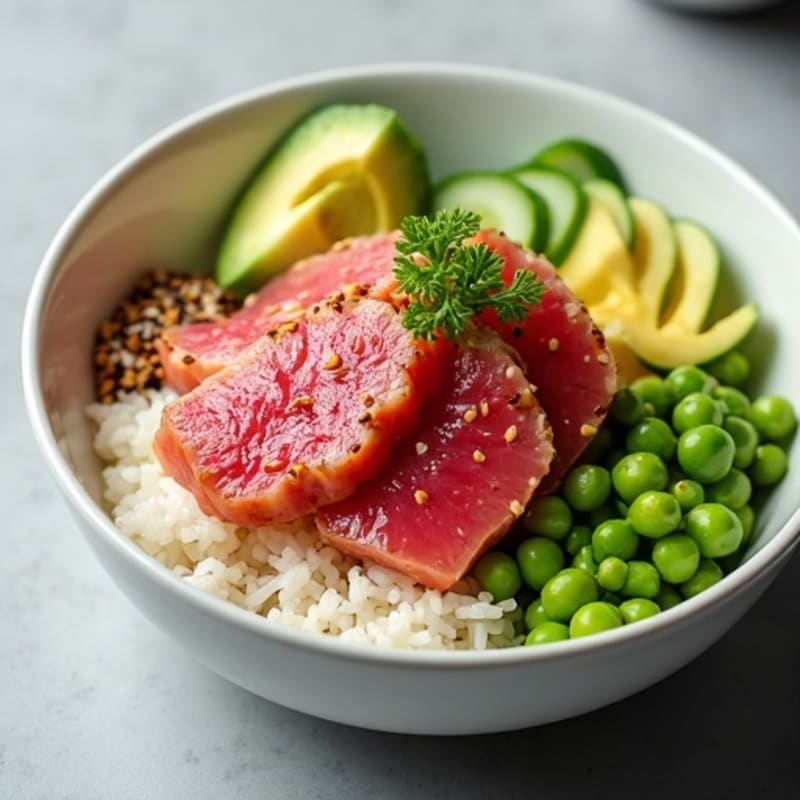 Fresh Ahi Tuna Poke Bowl with Sesame Rice