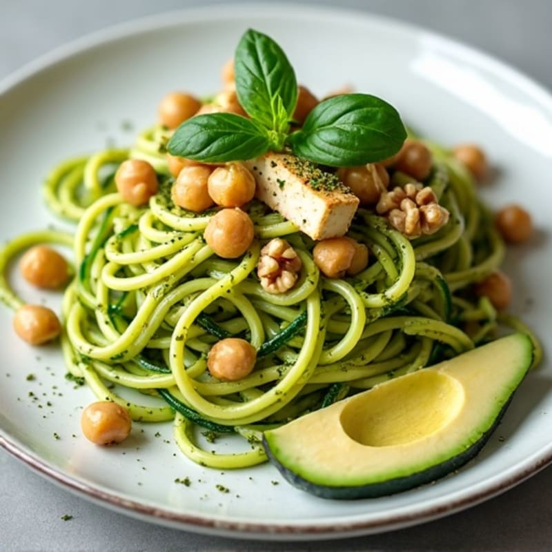Zucchini Noodles with Creamy Vegan Pesto