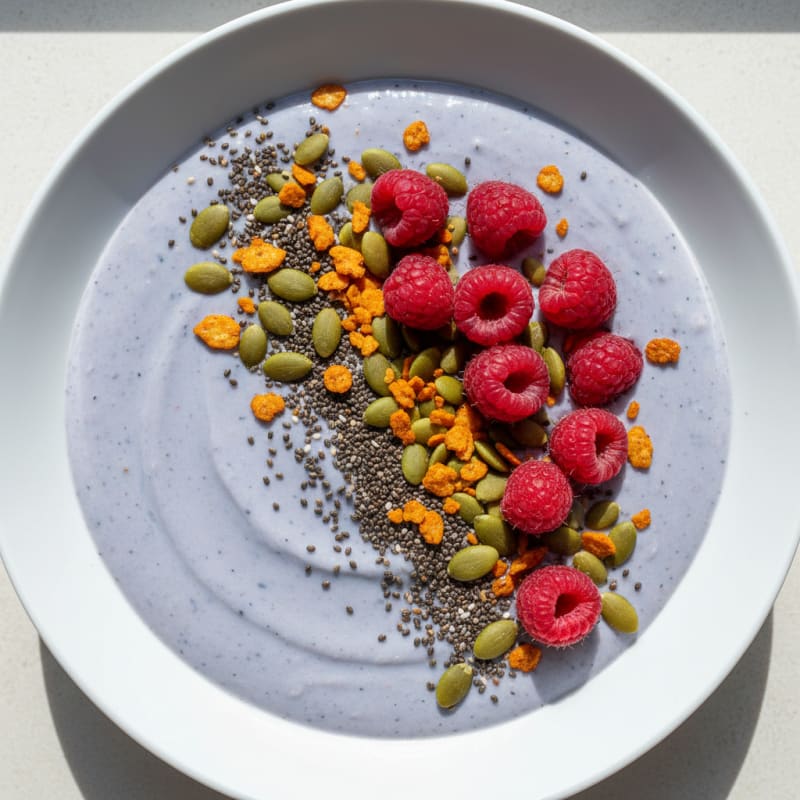 Silky Tofu Protein Smoothie Bowl with Chia Seeds