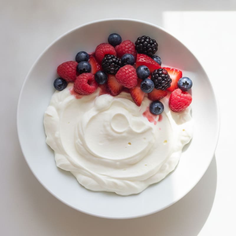 Silky Greek Yogurt Protein Pudding with Mixed Berries