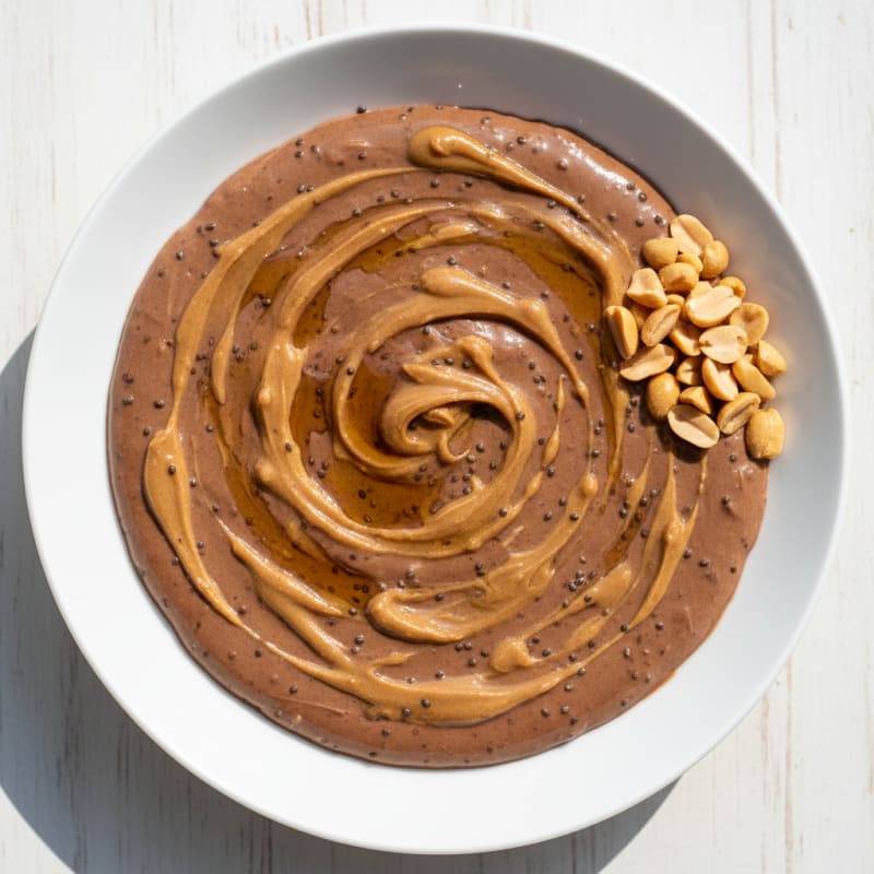 Silky Chocolate Protein Pudding with Peanut Butter Swirl