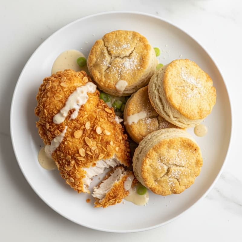 Buttermilk Fried Chicken and Fluffy Biscuits
