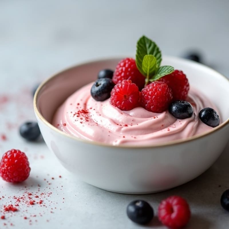 Silky Greek Yogurt Protein Mousse with Mixed Berries
