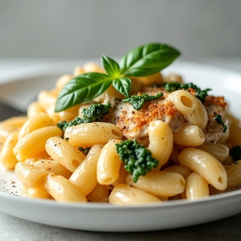 High-Protein Creamy Chicken Macaroni Bake