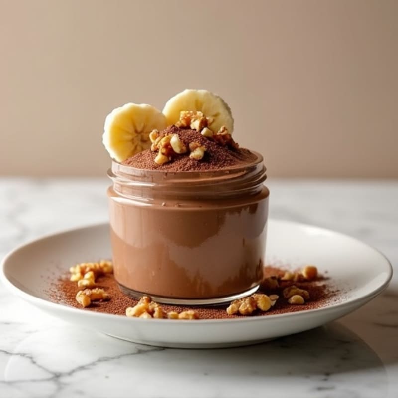 Chocolate Protein Mousse with Chopped Walnuts