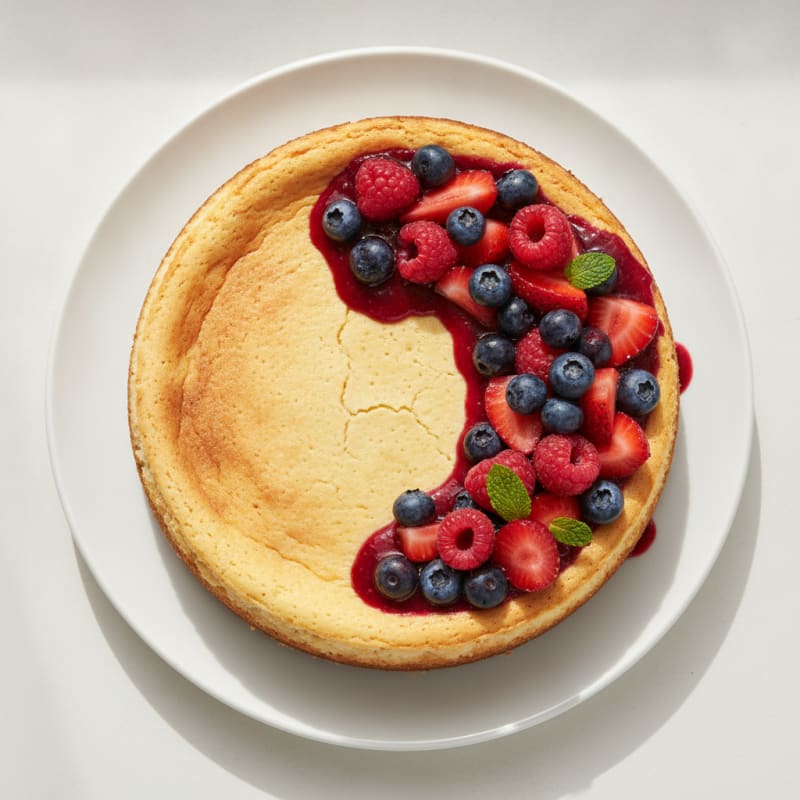 Creamy Greek Yogurt Protein Cheesecake with Mixed Berries