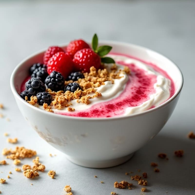 Protein-Packed Greek Yogurt Bowl with Fresh Berries and Crunchy Granola