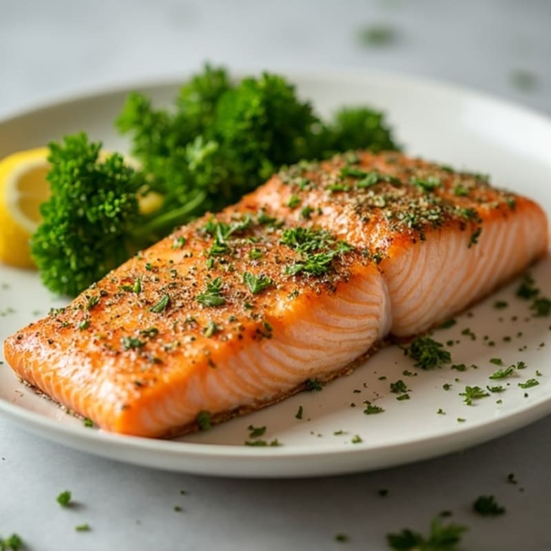 Herb-Crusted Pan Seared Salmon with Lemon