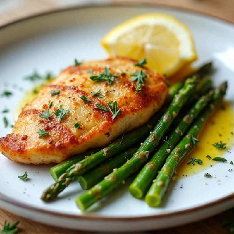 Crispy Lemon Herb Chicken with Roasted Asparagus