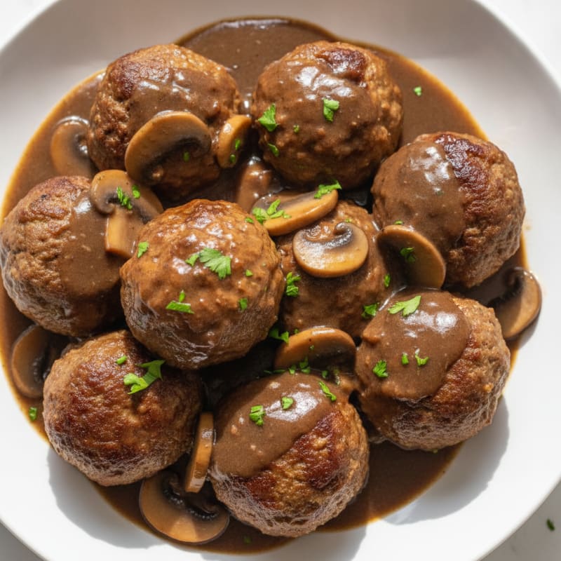 Chuck Beef Meatballs in Savory Gravy