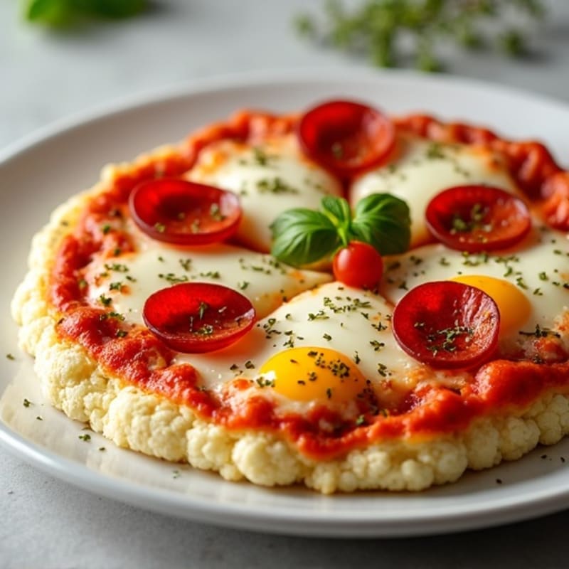 Cauliflower Crust Pizza with Turkey Pepperoni