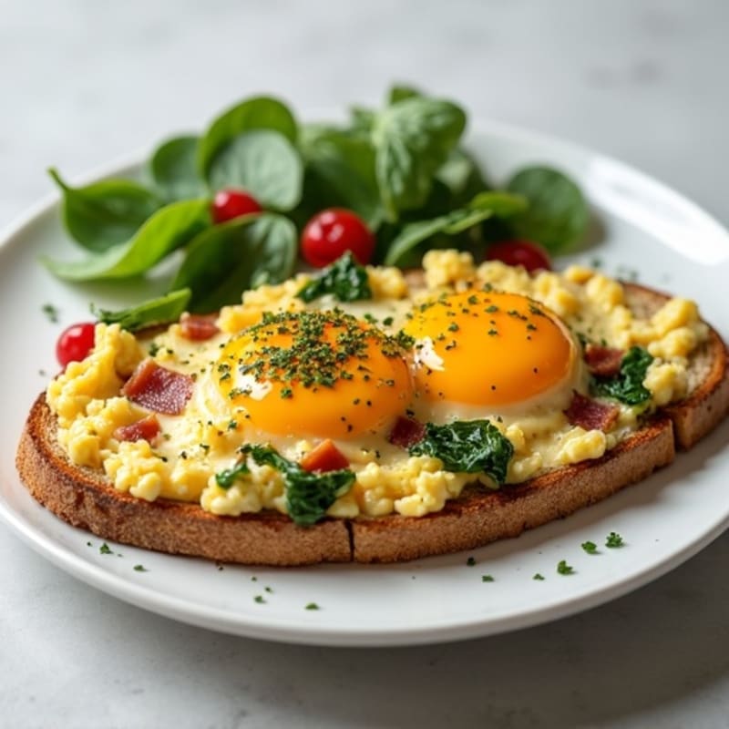 Egg White Scramble with Spinach and Turkey Bacon