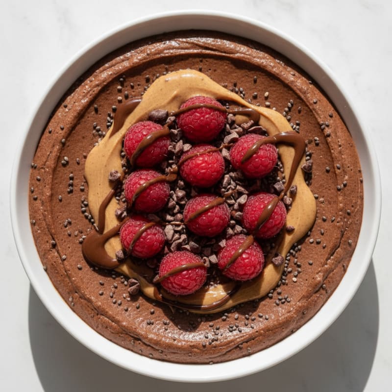 Chocolate Protein Mousse with Berries