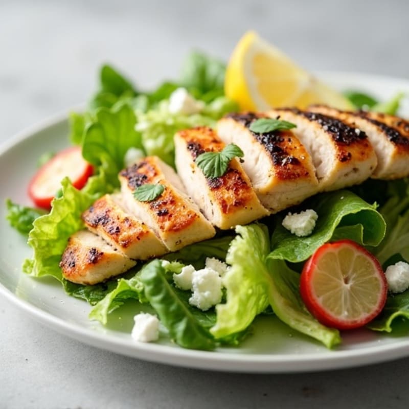 Grilled Chicken Caesar Salad with Creamy Lemony Dressing