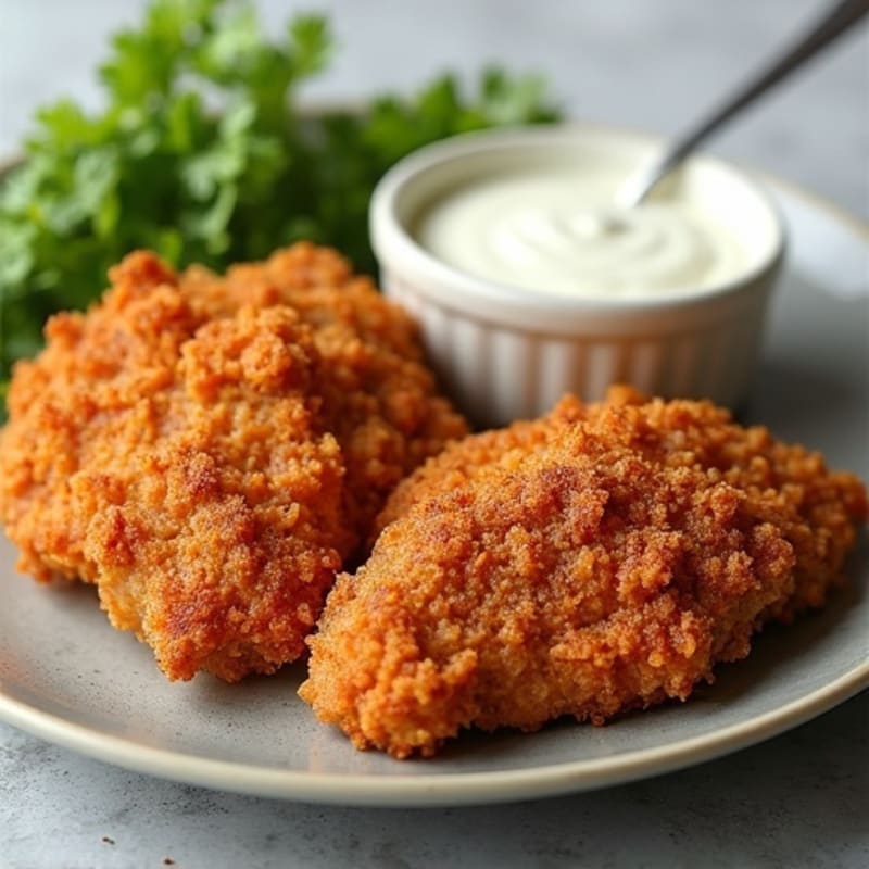 Crispy Spiced Chicken with Creamy Garlic Sauce