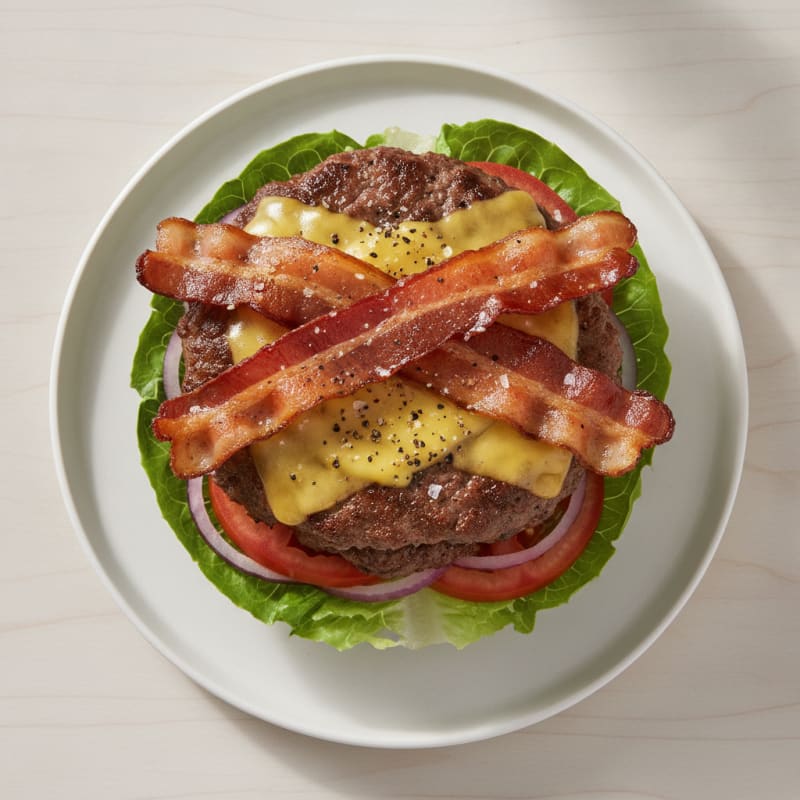 Clean-Style Double Bacon Cheeseburger
