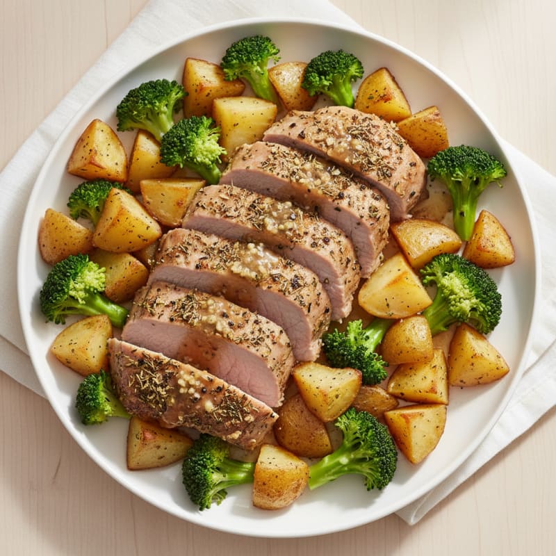 Garlic Herb Pork Tenderloin with Roasted Potatoes