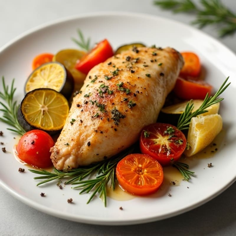 Lemon Herb Roasted Chicken with Roasted Vegetables