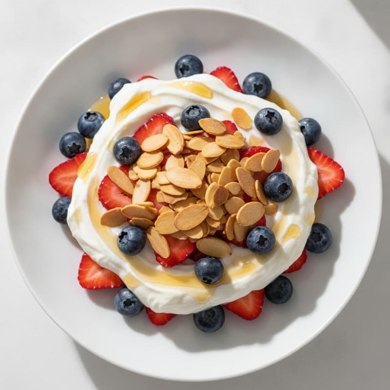 Greek Yogurt Protein Parfait with Berries and Almonds