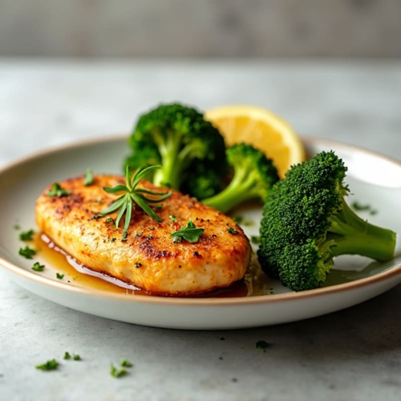 Crispy Lemon Herb Chicken with Roasted Broccoli