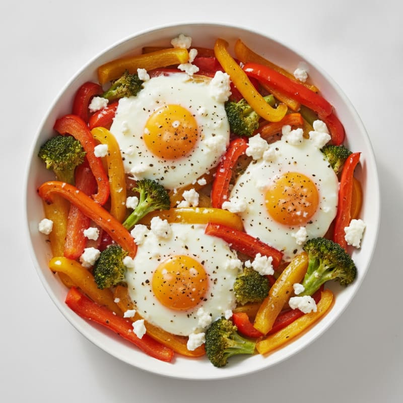 Sheet Pan Baked Eggs with Roasted Vegetables