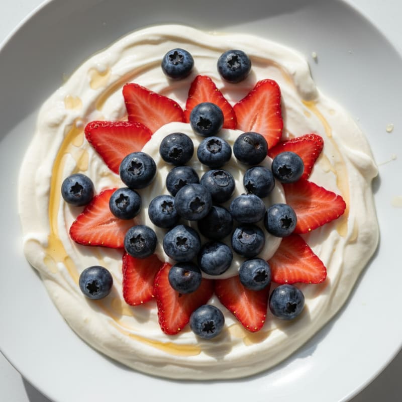Silky Greek Yogurt with Protein Powder and Fresh Berries