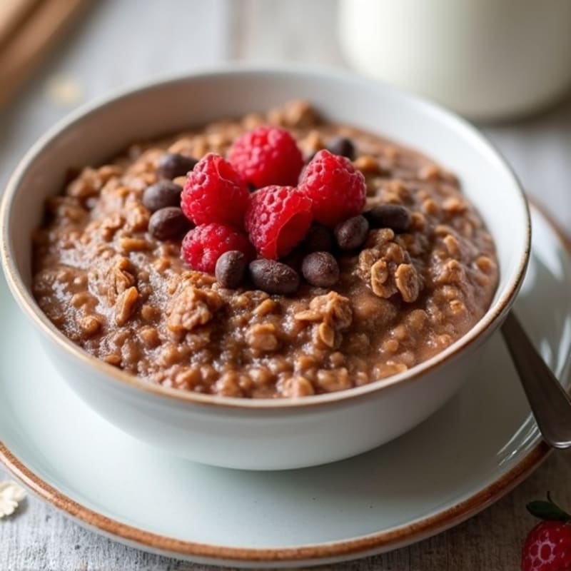 Creamy Dark Chocolate Protein Baked Oats