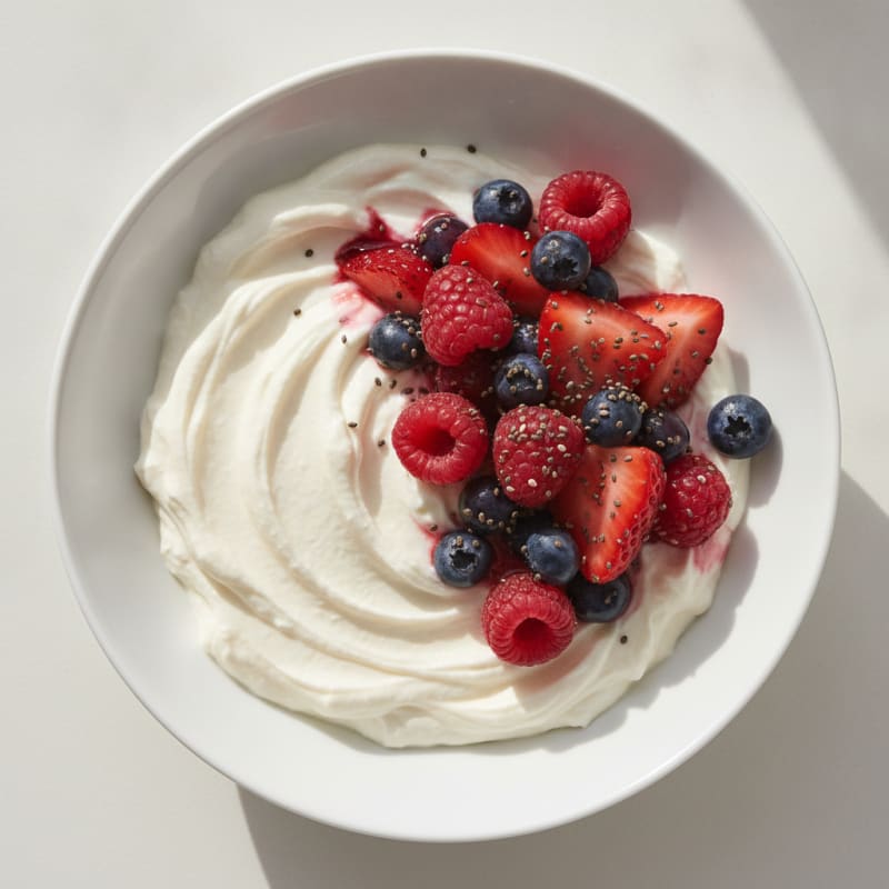 Silky Greek Yogurt Protein Pudding with Berries