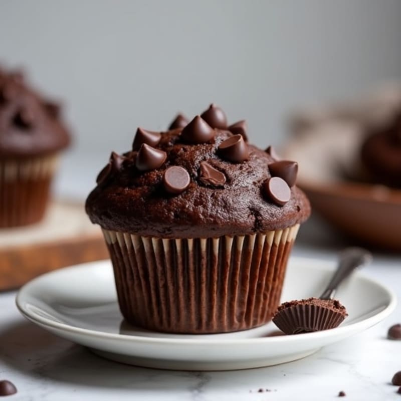 High-Protein Double Chocolate Muffins