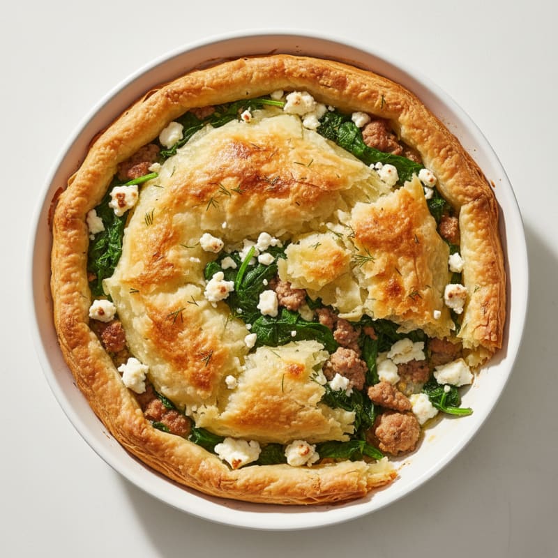 Crispy Spinach and Feta Phyllo Pie