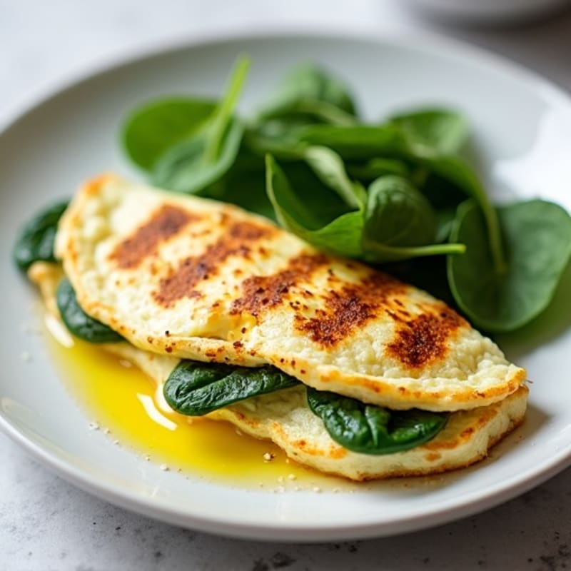 Egg White Spinach Omelette with Grilled Turkey Breast