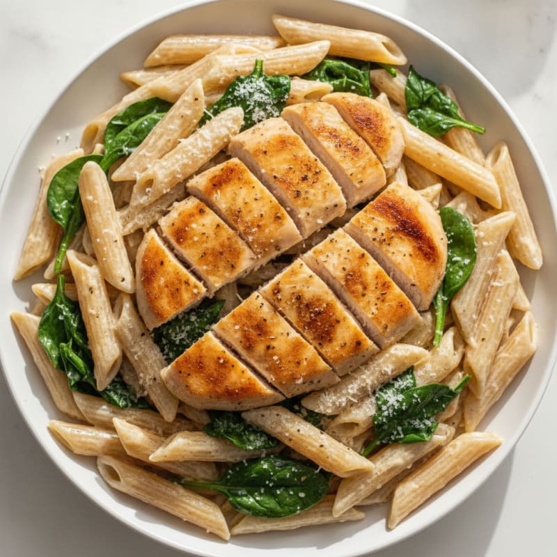 Garlic Parmesan Chicken Alfredo Pasta