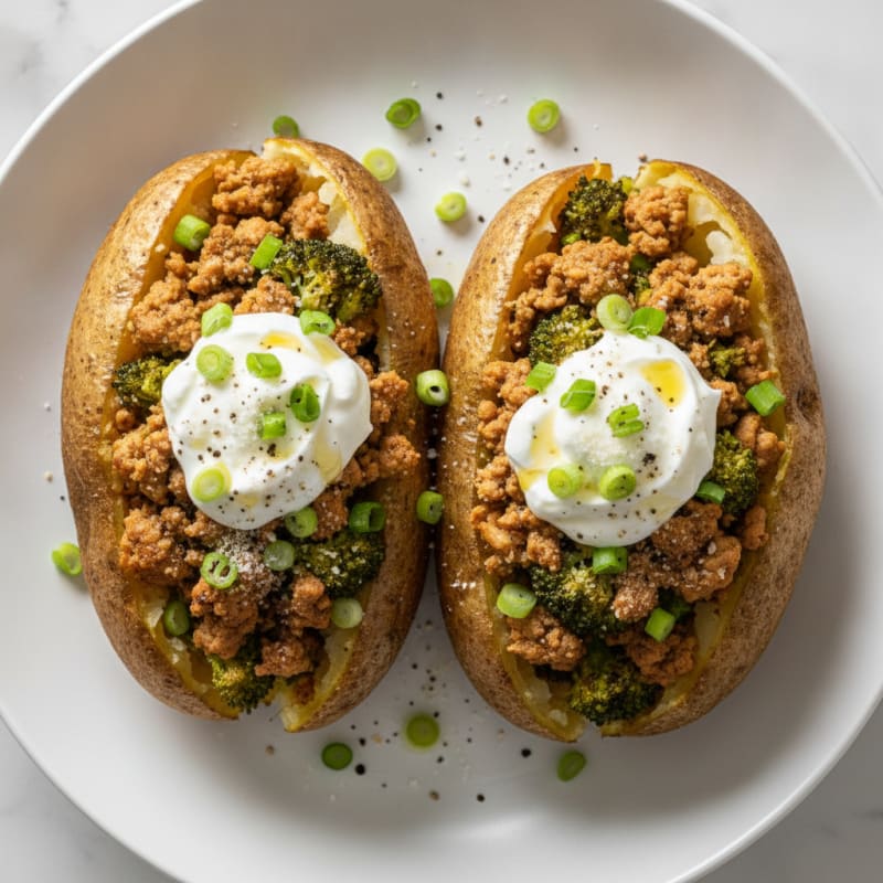 Hearty Loaded Baked Potatoes with Savory Toppings